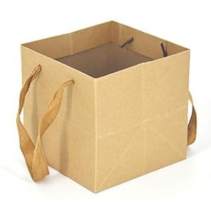 HUAPRINT Brown Paper Bags with handles, Gift Bags Bulk 24 Pack, 10x10x10inch Square Size Large, Paper Shopping Bags, Kraft, Party, Birthday, Favor, Goody, Take-Out, Merchandise, Retail Bags