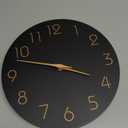Mosewa 12 Inch Black Wall Clock Battery Operated Silent Non Ticking Modern Simple Minimalist Decorative for Kitchen Bedroom Home Office Bathroom Living Room