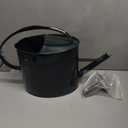 LONGRUN 2.5 Gallon Dark Green Metal Watering Can Primary Colors Nozzle for Plants and Garden with Removable Spout, Made of Galvanized Iron