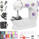 Mini Sewing Machine for Beginner, Dual Speed Portable Sewing Machine, Small Household Electric Portable Sewing Tool with Sewing Kit for Adults Kids DIY Crafts