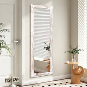 AAZZKANG Wall Mirror Full Length Rustic Wood Framed Large 43"x14"