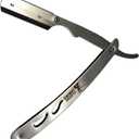 CS-102 Stainless Steel Professional Barber Straight Edge Razor with 100 Lord Single Edge Razor Blades (Silver Metal)
