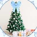 Leinuosen Large Blue Bow Party Decorations Big Twist Tie Bows Giant 30 Inch Coquette Birthday Decorations Wreath Wall Hanging Tree Topper Decor for Home Bachelorette Wedding Bridal Shower