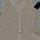 BCBG Women's Sleeveless V-Neck Button Front Pleated Knit A-line Mini Dress (L)