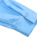 Womens Button Down Tie Front Shirt Long Sleeve Collared Pull on Blouse for Office Work Casual Wear Blue (M)