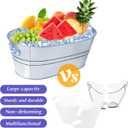 4 Gallon Ice Buckets for Parties, IKAYAS Galvanized Metal Ice Bucket Ice Tub with Scoop for Cocktail Bar Mimosa Bar Supplies, Large Champagne Bucket Beer Bucket Metal Tub (2 Pack)
