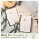 Engrowtic 2 Set Wedding Vow Books Her His Vows Elegant Wedding Books with Ribbons A6 Pocket Size Vow Journals for Bridal Shower, Engagement Keepsake (Green)