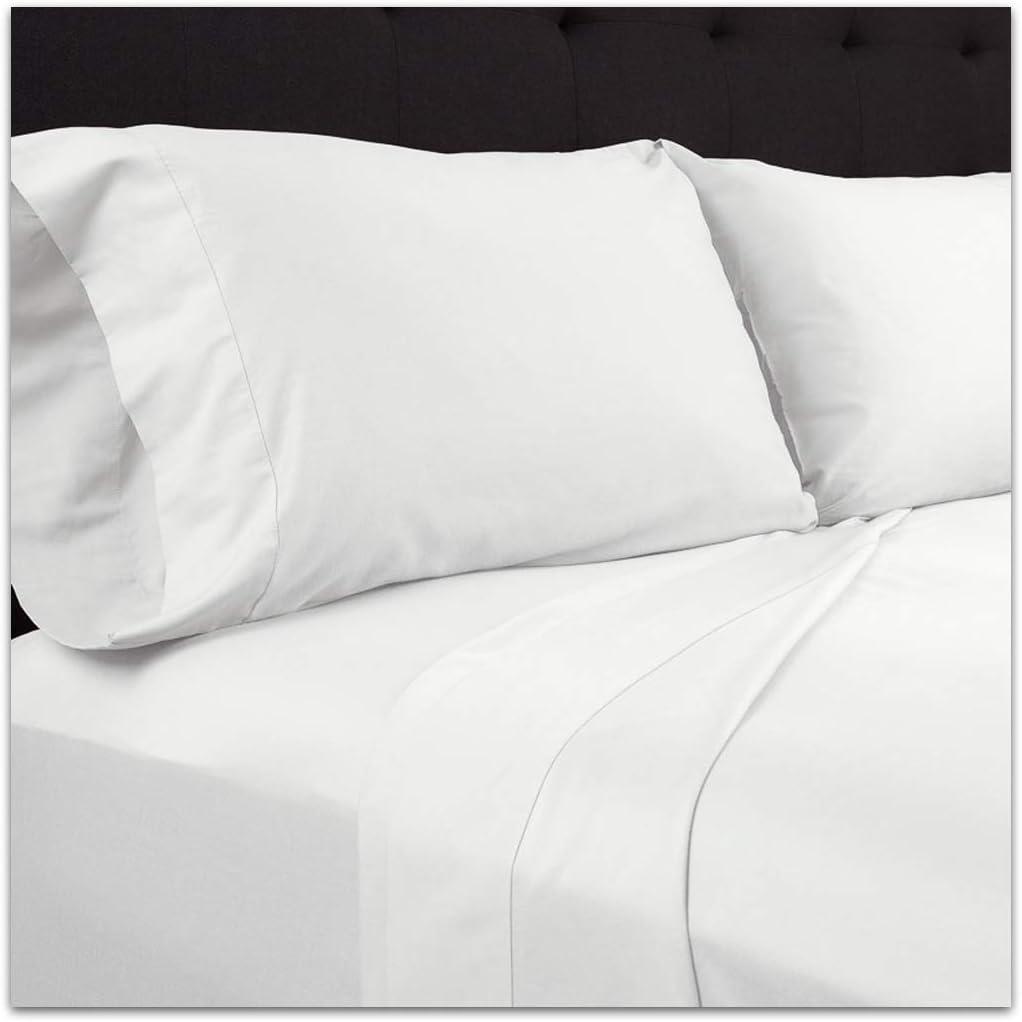 Luxury Queen Size Pillow Case (20 x 30 Inch) - 2 Piece Set, 100 Percent Egyptian Cotton 600 Thread Count, White Plain Color