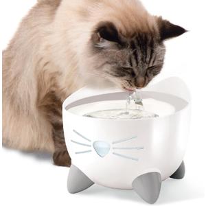 Catit PIXI Drinking Fountain  Cat Water Fountain with Triple Filter and Ergonomic Drinking Options, Stainless Steel