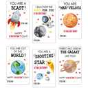 Cazhes Valentine's Day Gifts Tags Stickers, 60pcs Gift Wrap Self Adhesive Stickers, Outer Space Happy Valentine's Day Wrapping Decorations for Envelopes Present School - B02