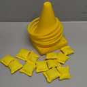 Leitee Only29 Pcs 3 in 1 Carnival Outdoor Games Combo Set, Plastic Cones Ring Toss Games Includes 6 Plastic Buckets, 12 Rings, 12 Sandbags Gift for Birthday Christmas Party