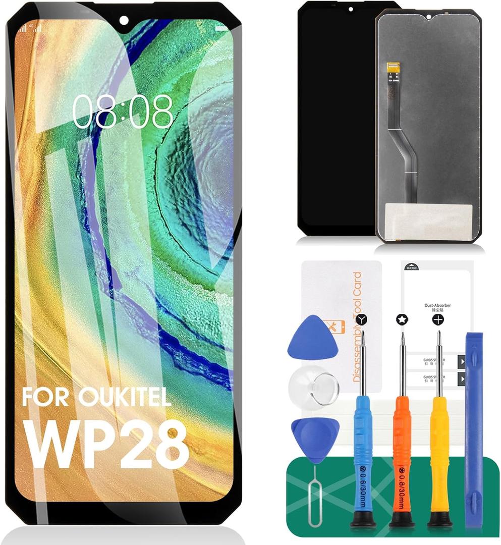 For Oukitel WP28 Screen Replacement for Oukitel WP28 LCD Digitizer Repair Kits for Oukitel WP28 Touch Screen Display Assembly Replacement, Black