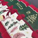 Christmas Table Runner Xmas Dining Table Linen Decoration with Tassels Cotton Blend Winter Holiday Decoration 13 x 70 inches (Green & Red, 13" x 70")