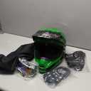 for Kids 4-16 DOT Certified Youth Dirt Bike & ATV Helmet,Full Face Motorcycle Helmet for Boys & Girls for Motocross, Go-Kart, Electric Dirtbike and Off-Road Riding (Green, M)