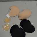 Awant Strapless Backless Sticky Push Up Bra Invisible Stick on Adhesive Bra for Women Reusable with Nipple Covers 2 Pairs D Cup Beige and Black