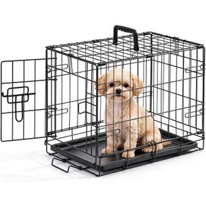 Dog Crate 18 Inch Small Dog Cage Foldable Indoor Outdoor Pet Kennel