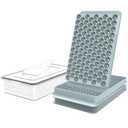 WIBIMEN Mini Ice Cube Trays, 0.55” Tiny Pebble Ice for Iced Coffee & Cocktails, Fast Chill, Easy Twist Release, Stackable with Lid & Storage Bin (2 Pack, Blue)