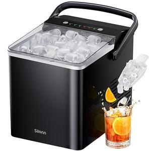 Silonn Portable Ice Maker, Ice Maker Countertop with Carry Handle, Self-Cleaning 1.8L Water Tank Large Ice Basket, Ice Machine Produces 9 Cubes in 6 Min Perfect for Home Kitchen and RV Silonn Portable Ice Maker, Ice Maker Countertop with Carry Handle, Self-Cleaning 1.8L Water Tank Large Ice Basket, Ice Machine Produces 9 Cubes in 6 Min Perfect for Home Kitchen and RV