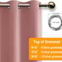 Hiasan Blackout Curtains for Bedroom, 52 x 96 Inches Long - Thermal Insulated & Energy Saving Window Curtains for Living Room, 2 Drape Panels Sewn with Tiebacks, Dusty Rose