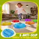 Rechargeable Stepping Stones for Kids, 6pcs Music and Light Up Non-Slip Balance Sensory Toys for Toddler, Kids Indoor and Outdoor Play Equipment, Birthday Gifts Toys for 2 3 4 5+ Year Old Kids
