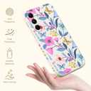 LEECG for Samsung Galaxy A54 5G Case Flower Pattern Silicone Slim Anti Fingerprint A54 5G Phone Cover (6.4" Display)-Flower White