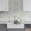 SUNWINGS 10-Sheet Peel and Stick Backsplash Coin Waterjet Tile, 11.2" x 11.2" Green Marble Looks Self Adhesive Wall Tile Stick on Backsplash for Kitchen, Bathroom, Fireplace, Shower