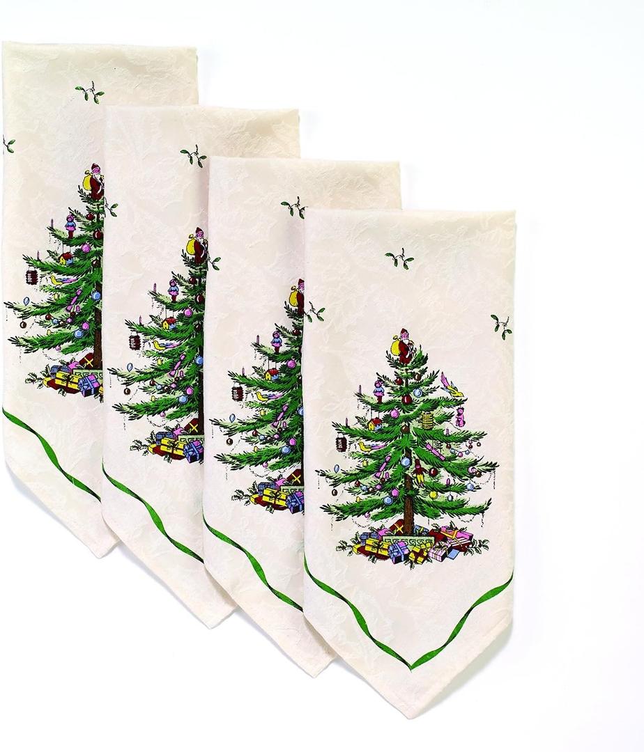 Spode - Napkin Set, Holiday Inspired Home Decor, Set of 4 (Spode Christmas Tree Collection) (20" x 20" (Set of 1))