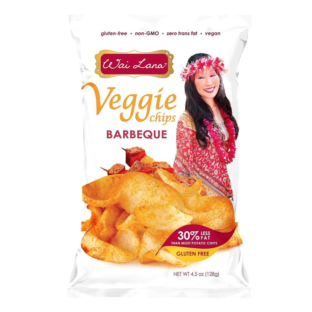 Barbeque Veggie Chips (5 Pack of 4.5 Ounce Individual Bags) - Gluten Free, Non-GMO, Vegan, Zero Trans Fats Wai Lana, (BBD- Aug 7 2026)