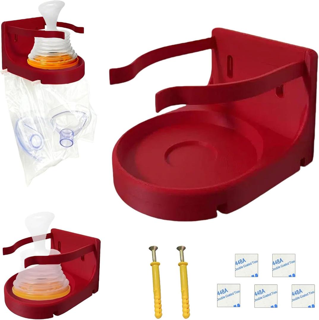 First Aid Equipment Wall Mount Compatible with Choking Rescue Device, with Mask Holder - No Equipment Included