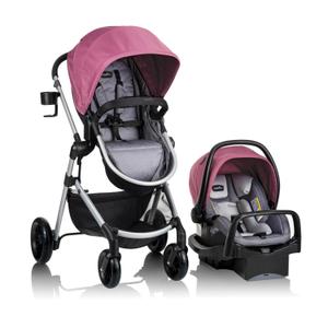Evenflo Pivot Modular Travel System with LiteMax Preemie and Infant Car Seat (Dusty Rose Pink), Manufacture Date 10/28/2025