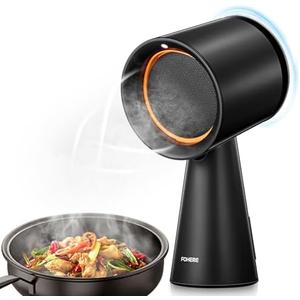 FOHERE Portable Range Hood for Cooking, Desktop Range Hood with 3 Speed Exhaust Fan, Easy Installation, Large Oil Collection Cup, Portable Kitchen Exhaust Fan Ideal for Kitchens, BBQs,Apartments