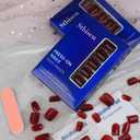 2 x Burgundy Press On Nails Short Square Shape, Glossy Finish Acrylic Fake Nails Kit, Reusable Glue On Nails, Long-Lasting, Natural Stick-On Manicure Set for Women, 24pcs DIY Elegant Nails
