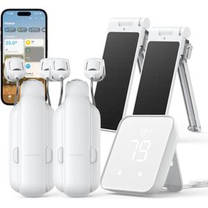 SwitchBot Smart Automatic Curtain Opener 2-Pack, Solar Panel 2-Pack, Hub 2 1-Pack, WiFi Remote Control with App/Timer, Unlimited Power, Performance Upgrade, Support Matter