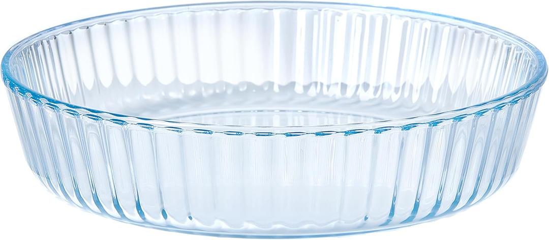 RONDURE Deep Pie Dish for Baking 10-inch Glass Pie Plate Pan Clear - 2.3 Inch Deep - for Oven Baking Crust Quiche and Serving