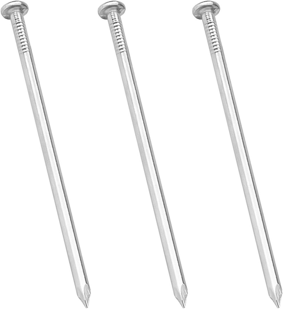 Maozaa 3 Inch Hardware Nails, 50pcs Stainless Steel 304 Hanging Nails for Hanging Pictures, Long Wood Finishing Nails (Silver)