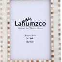 Lahumzco Bone Picture Photo Frame Checkered Pattern Beading Art Inspired Vintage Table-Top/Wall Décor Handmade Frames (5x7 Inches, Brown, White)