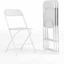 Flash Furniture Hercules Series Plastic Folding Chair - White - 4 Pack 650LB Weight Capacity Comfortable Event Chair-Lightweight Folding Chair (Set of 4)