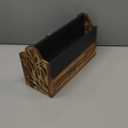 Desk Organizer with Drawer Wood File Office Mail Organizer Countertop-5 Slot Tabletop Storage Pen Organizer Letter Holder for School Home Office Supplies (Black)