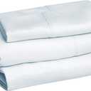 Amazon Basics Lightweight Super Soft Easy Care Wrinkle Free Breathable Brushed Microfiber 3 Piece Bed Sheet Set with 14-Inch Deep Pockets, Twin, Light Blue, Solid