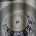 9.4in Blue and White Ceramic Fruit Bowl, Porcelain Decoration Bowl, Fruit Serving Plate,Storage Bowl,Decorative Pedestal Bowl for Table Countertop,Kitchen Island Centerpiece, Home Dining Dcor