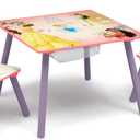 Delta Children Kids Table and Chair Set with Storage (2 Chairs Included) - Ideal for Arts & Crafts, Snack Time, Homeschooling, Homework & More, Disney Princess