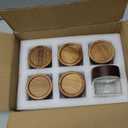 6-Pack 4 oz Stackable Airtight Glass Canisters with Acacia Lids - Small Mason Jars for Overnight Oats, Spice Storage, Herb Keepers, Pantry Organization and Dry Food Storage