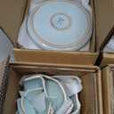 vancasso ANYA 24 Pieces Plates and Bowls Set, Mint Green Dinnerware Sets, Reactive Glaze Dishes Set for 8, Ceramic Dishware Sets Kitchen Dinner Set, Microwave & Dishwasher Safe