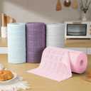 Ferdilan 80 Pack Microfiber Cleaning Cloth Roll,Lint Free Rags Paper Towels & Tear Away Reusable Towels,Washable Shop Rags,Wash Cloths Dish Rags(12" x 12") for Car Kitchen Window Garage-Pink