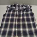 Mens Sleeveless Flannel Shirt Casual Plaid Button Down Shirts Cowboy Tank Shirts (S)