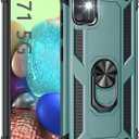 Korecase A71 5G Case, Military Grade Armor Heavy Duty Rugged Dual Layers Full Body Shockproof with Finger Ring Metal Kickstand Magnetic Jade Green
