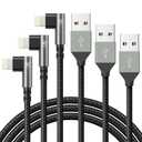 90 Degree iPhone Charger 6FT, [Apple MFi Certified] 3Pack Fast Charging Cables Cord,6Feet Right Angle Nylon Braided USB Lightning Cable for iPhone 14/13/12/11/Pro/Max/Mini/X/Plus/8/7/6/5S/Plus/iPad