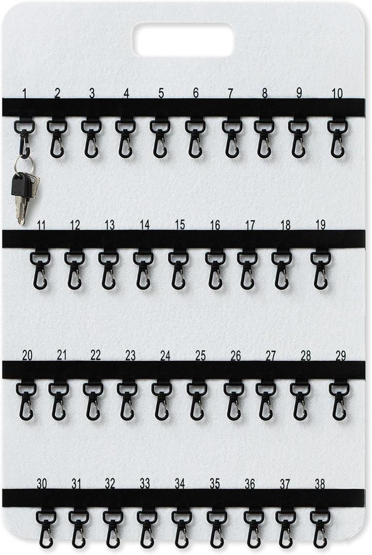 24'' x 16'' Key Rack Wall Mount with 38 Numbered Self Closing Hooks 24'' x 16'' Felt Key Holder Board Storage for Car Dealer Property Manager Valet Parking Residential Small Businesses