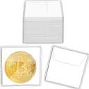 Ysglory 150Pcs Single Pocket Coin Flips Clear Coin Collector Protectors Individual Plastic Sleeves Holders Small Coin Pouch for Jewelry Storage Currency Collectors (2.2 x 2.2 Inch) (Rectangular)