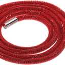 MECCANIXITY 6mm x 120cm Rhinestone Tube Rope Bling Crystal Rhinestone String Rope for DIY Sweaters Sweatpants Decoration Red Mesh Red Diamond